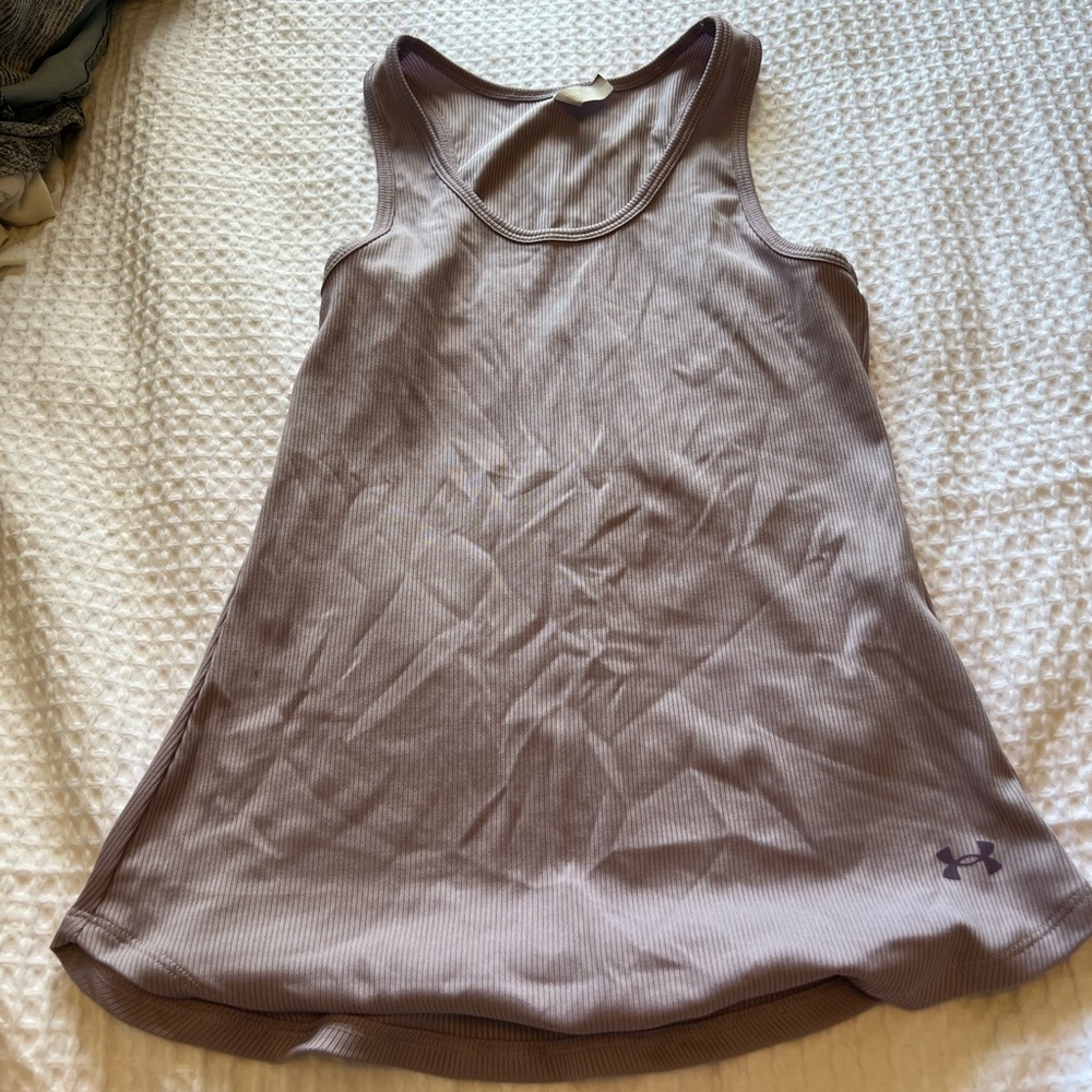 Purple under armor, athletic tank top ribbed